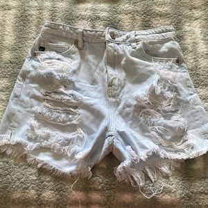 High waisted denim shorts